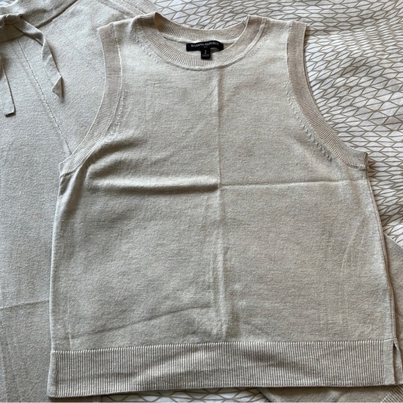 🌸 knit set / jumpsuit style 🧶 S cotton mix top pant beach holiday lounge vacay … - Picture 5 of 6